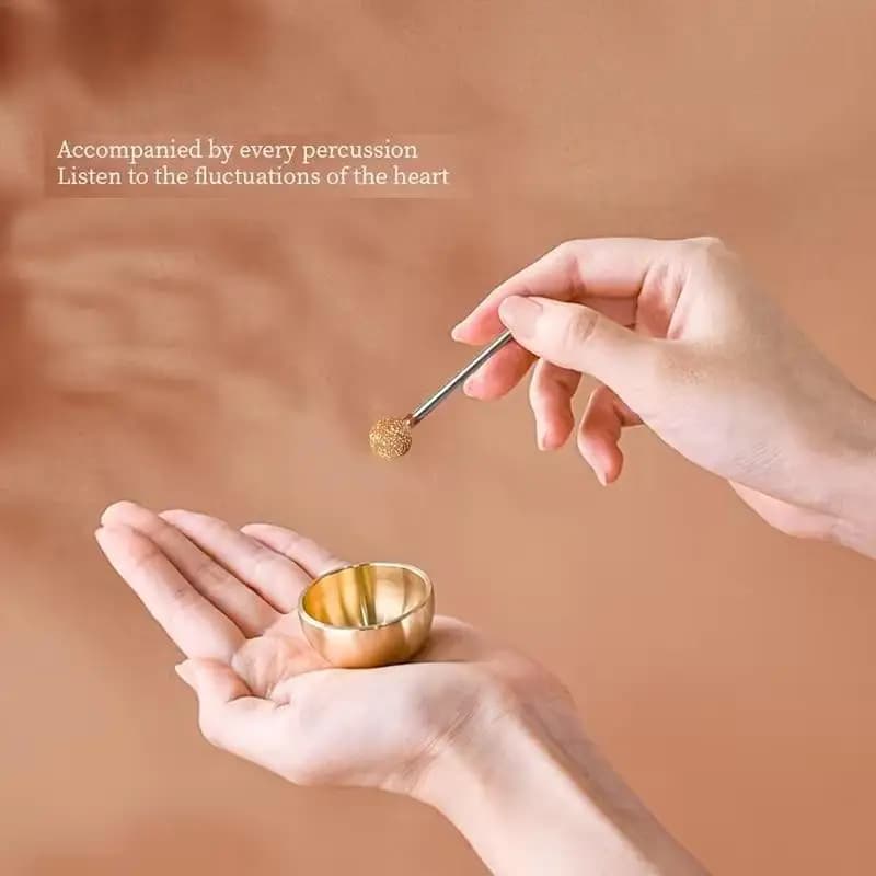 Mini Singing Bowl Set 1pc Sound Bowl for Yoga Meditation Rich Tone Handmade for Relaxing Moments