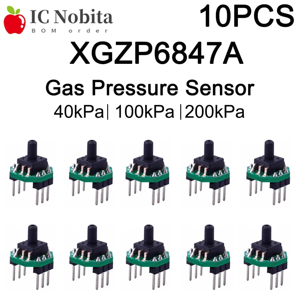 10 Pezzi XGZP6847A Sensore di Pressione Gas 40kPa 100kPa 200kPa Modulo Trasmettitore Barometro per Misuratore di Pressione Sanguigna Elettronico