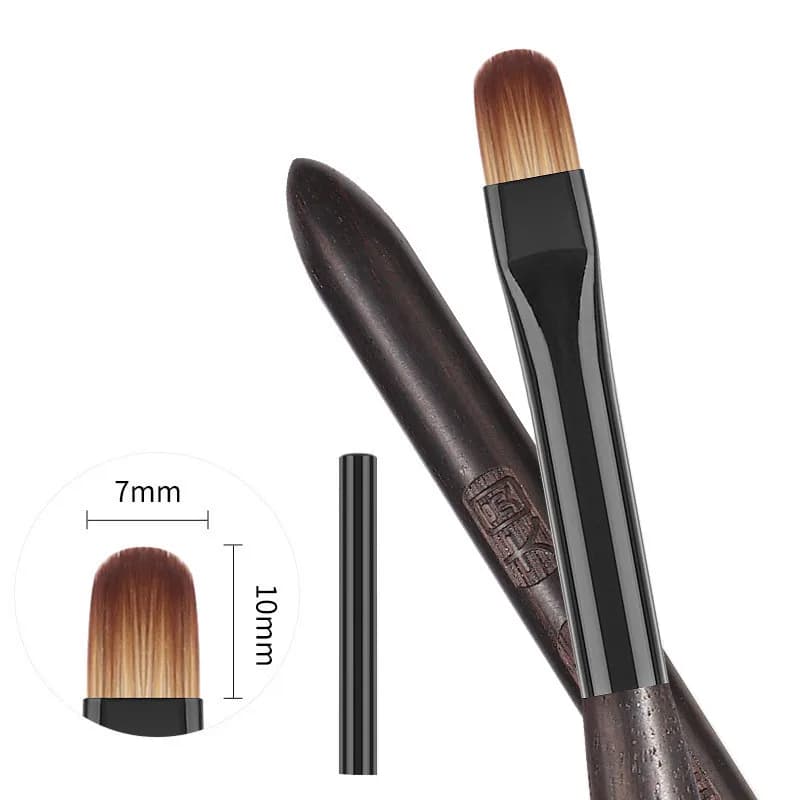 1/6PCS Pennello per unghie acrilico per manicure in polvere Pennelli per gel con manico rotondo in legno