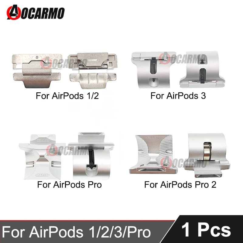 Aocarmo for Apple AirPods 1 2 3 Pro Pro2: Metal Hinge and Rotating Tree Battery Charging Cover - Spare Parts