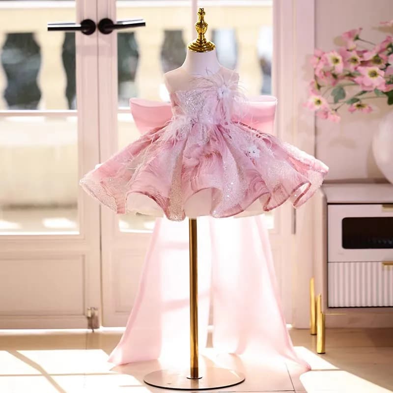 KLFLGD Abito da festa di lusso Abito da sposa per ragazza di fiori Abito da spettacolo per bambini Abito da gala 2025 Abito da bambina per bambina