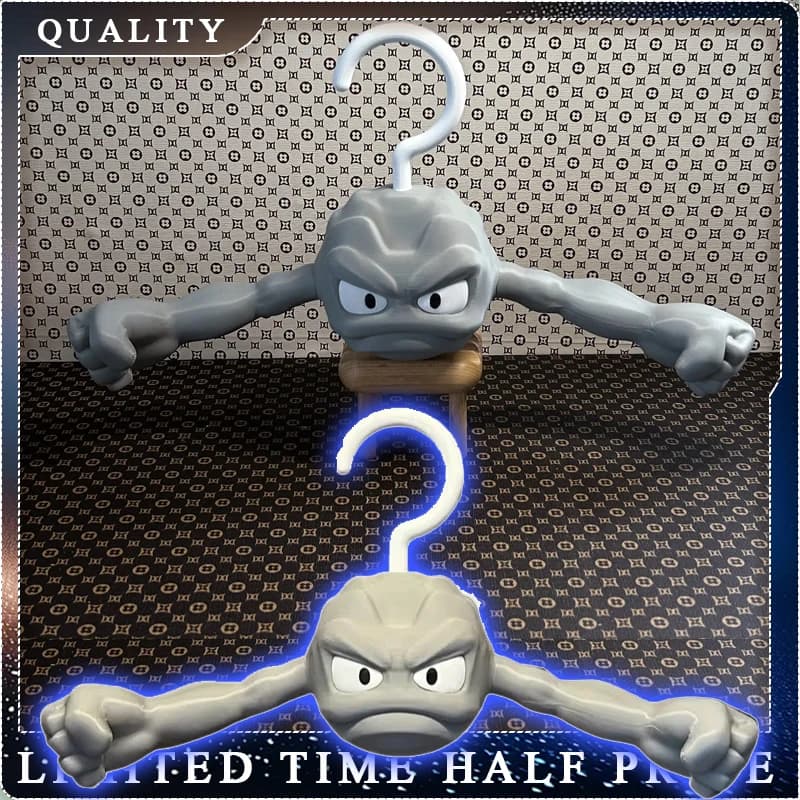 Pokemon Geodude Clothes Hanger 3D Printed Wardrobe Hanger Creative Trendy Universal Garment Rack Decor For Bedroom Closet Daily