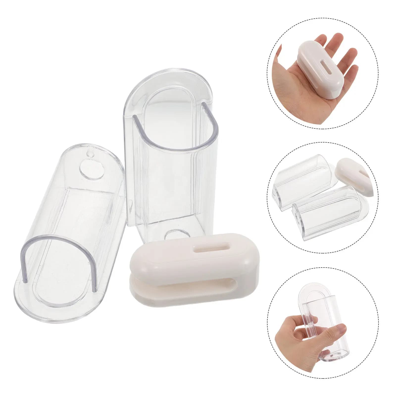 1Set Electric Toothbrush Holder Wall Mounted No Drilling Adhesive Clear Bathroom Toothbrush and Toothpaste Wall Organizer with