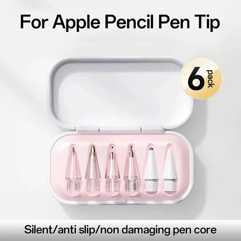6 pz/set punte di ricambio per penna per Apple Pencil 1a 2a 3a generazione pennini di ricambio trasparenti stilo scrittura liscia pennino muto per matita 1 2 3
