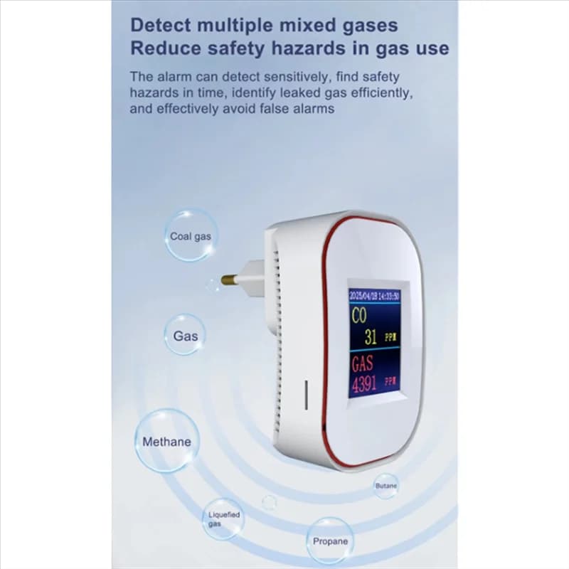GROCE-Tuya Smart Life GAS naturale CO Perdite Rilevatore di monossido di carbonio WIFI CH4 Metano Perdite di combustibile Sensore di allarme di carbone