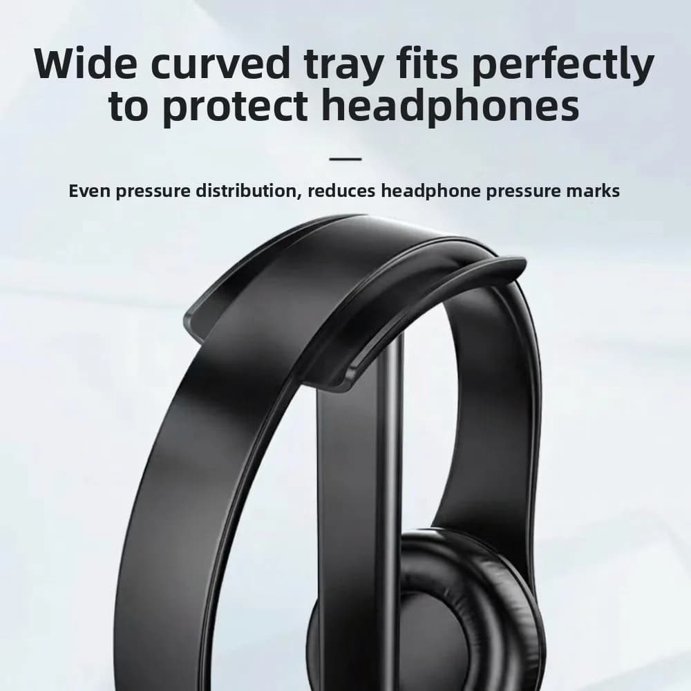 Sturdy Headphone Stand with Phone stand Non-Slip Earphone Mount Hanger Space Saving Universal Headphones Stand Rack Workstation