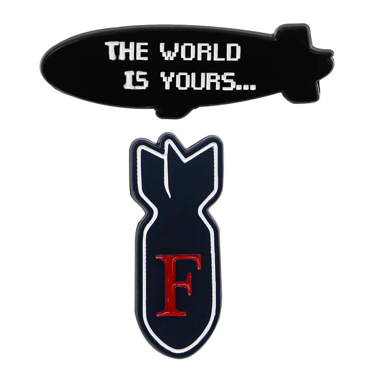 "THE WORLD IS YOURS" Spilla smaltata Spilla dirigeable Pini Spille da bavero Distintivo sullo zaino Accessori per costumi Regali divertenti di gioielli