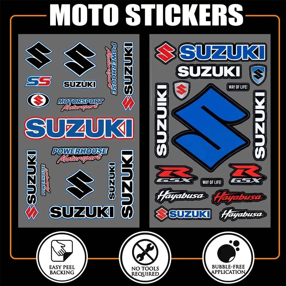 Adesivi Riflettenti Impermeabili Multiuso Universali SUZUKI per Auto, Bici, Casco, Tazza, Frigorifero - Decorazione e Copertura Graffi