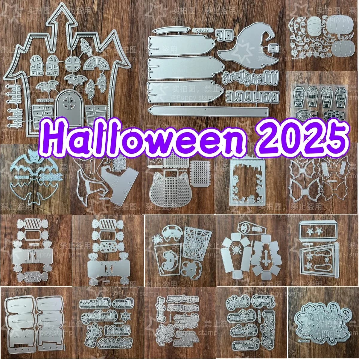 Cappello da strega Bara Pipistrello Shaker House Metallo Fustelle Timbri trasparenti per fai da te DMaking Card Scrapbook Carta in rilievo Halloween 2025
