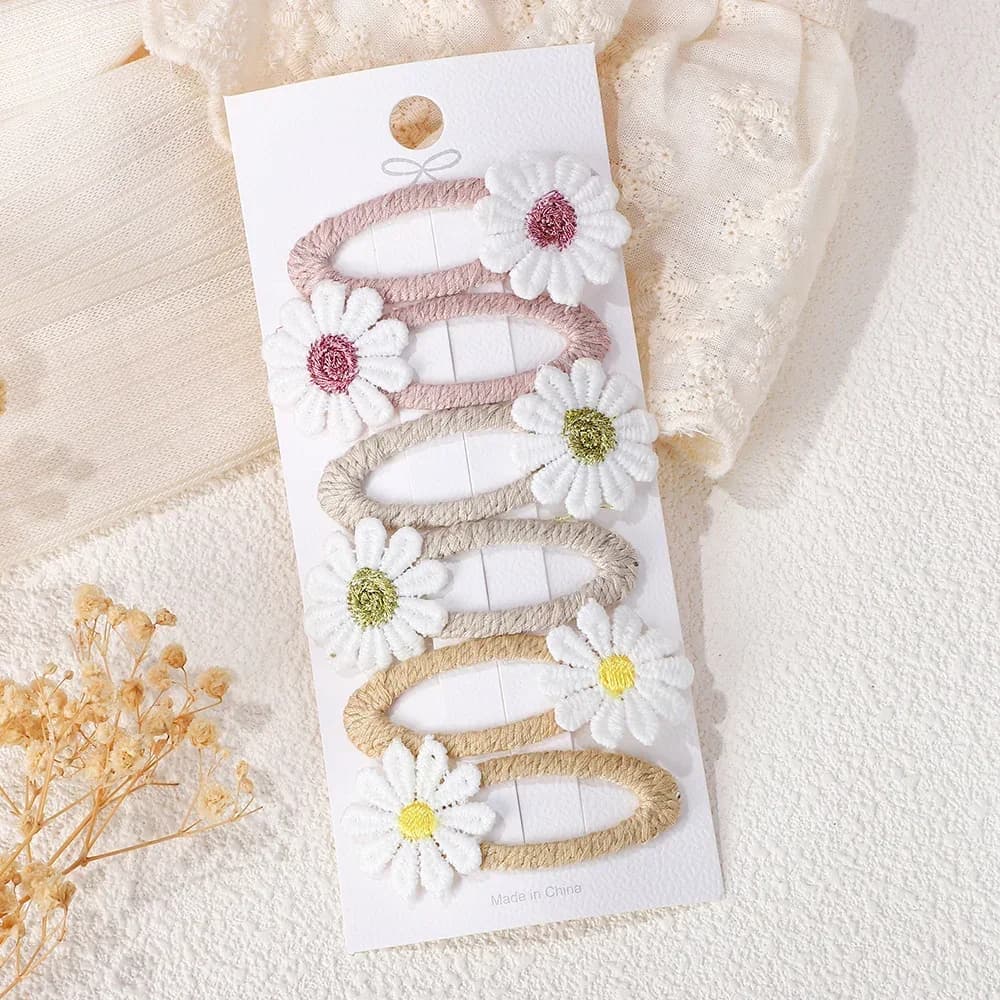 6 pz/set Dolce Piccola Margherita Fiore Pinze per Le Neonate Barrette Principessa Ganci Hairgrips Copricapi Accessori Per Capelli 2025