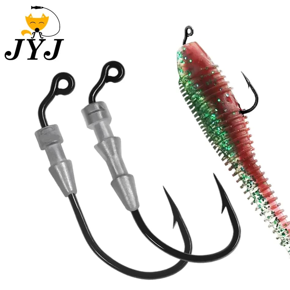 WODJYJ 10pieces 0.6g 1g fishing jigging hook ,Stroller hover rigs,or soft lure worm bait, small fishing hook rigs