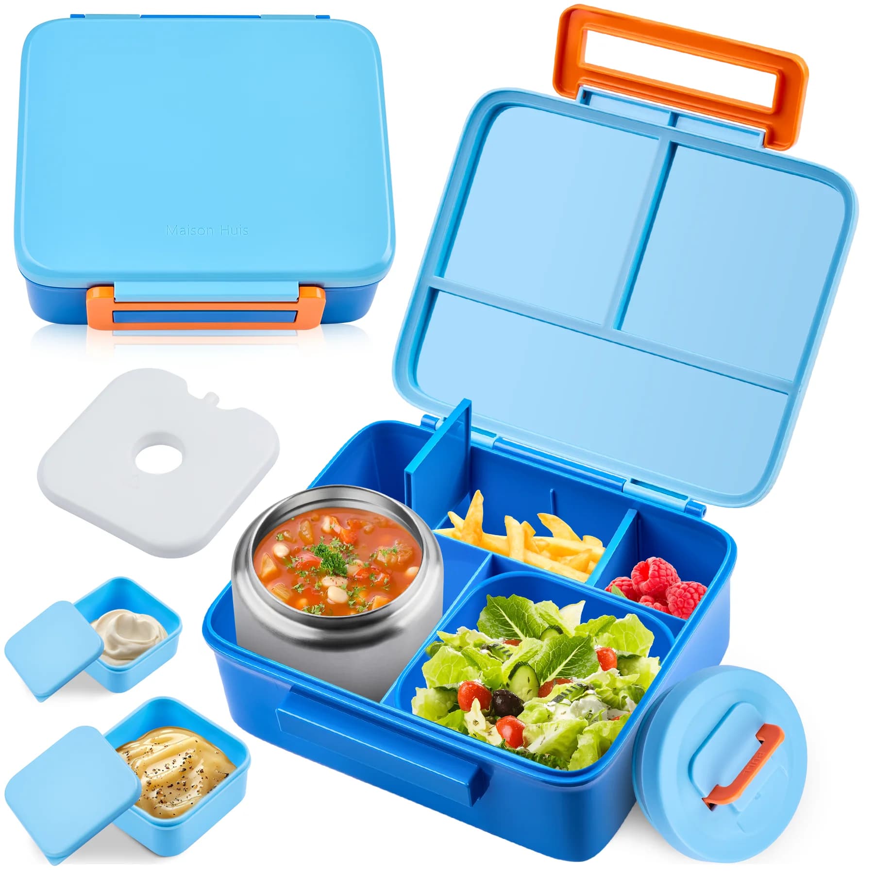Bento Lunch Box per bambini con zuppa da 8 once Contenitori per alimenti termici a prova di perdite con contenitore per salsa snack per bambine