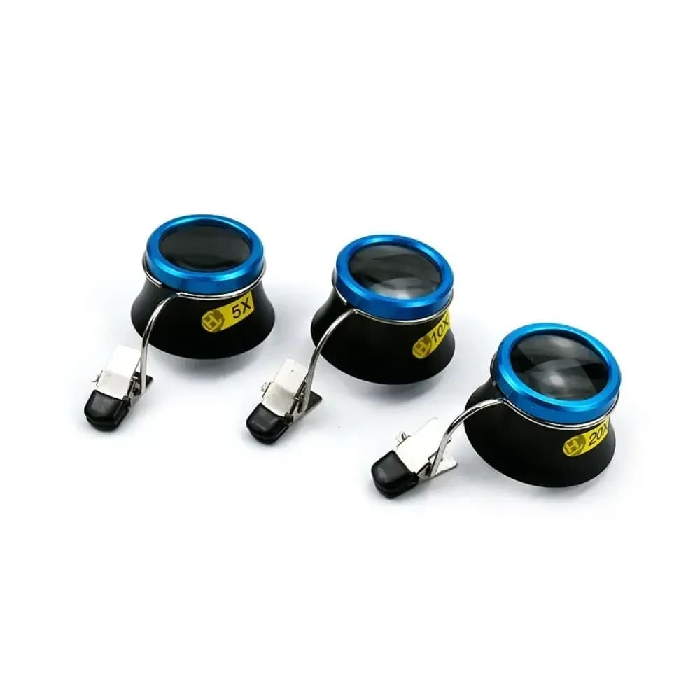 5X 10X 20X magnification lens with clip, magnifying glass for watchmakers, jewelry and watches repair tools, magnifying lens kit, service tool