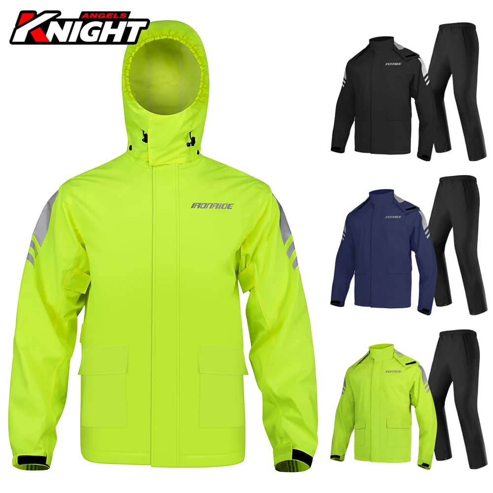 Tuta impermeabile da moto da uomo riflettente impermeabile da equitazione per moto giacca impermeabile divisa leggera pieghevole M-3XL