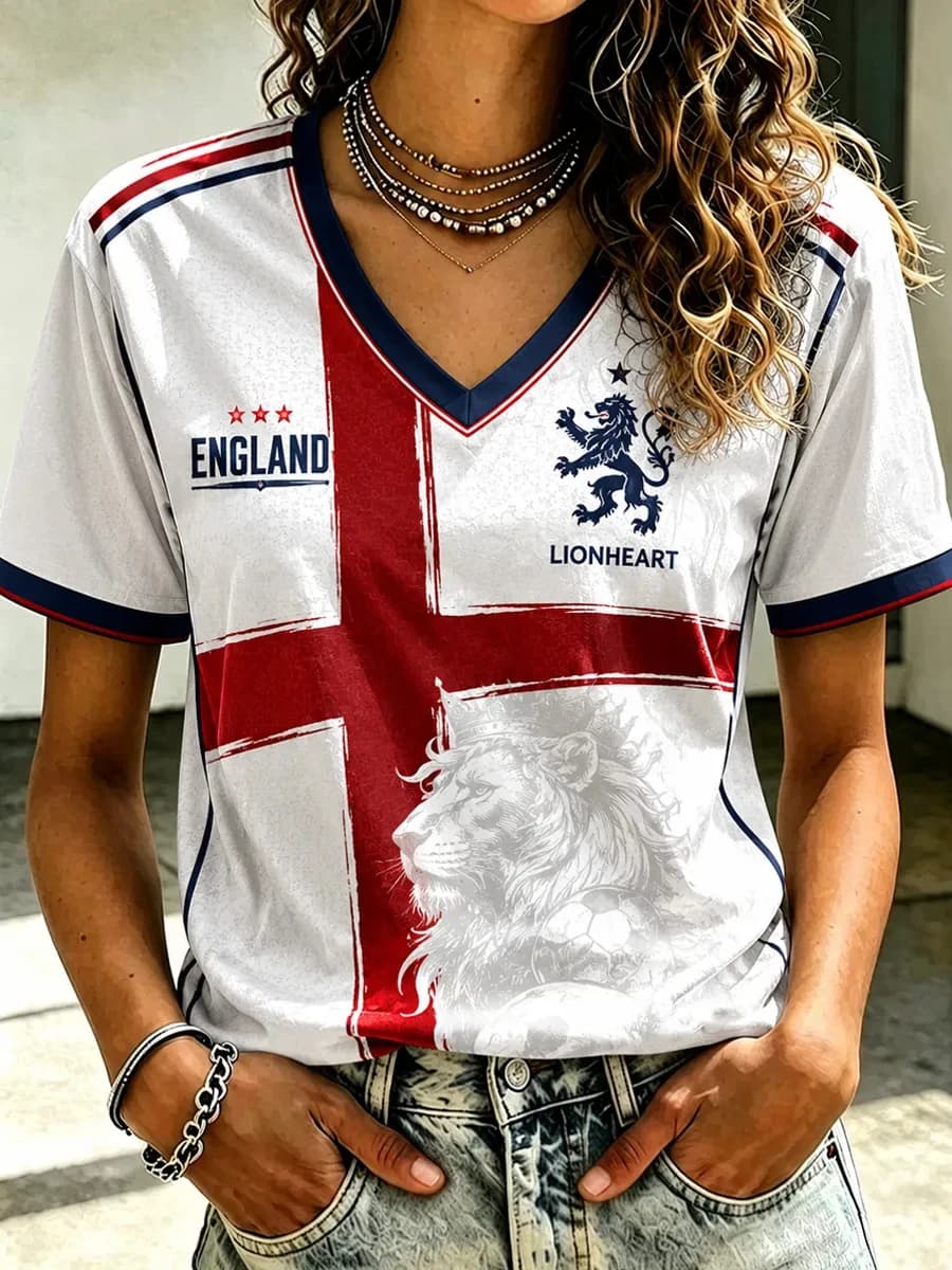 2026 England Style 3D Print Football Jersey Family Matching T-shirt, Daily Training Quick Dry Tee