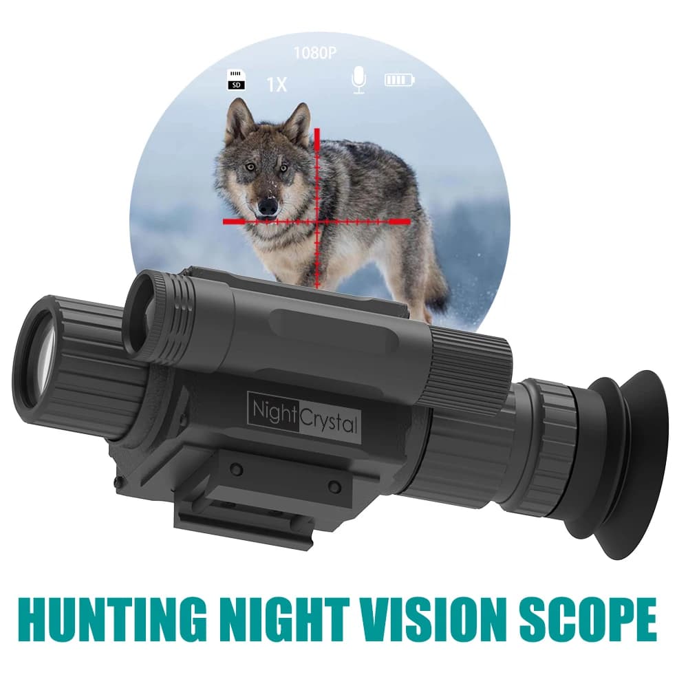 NightCrystal M6 Megaorei NK008 Night Vision Scope Infrared Monocular Sight Tactical Hunting Camera with 1080p Video Recording