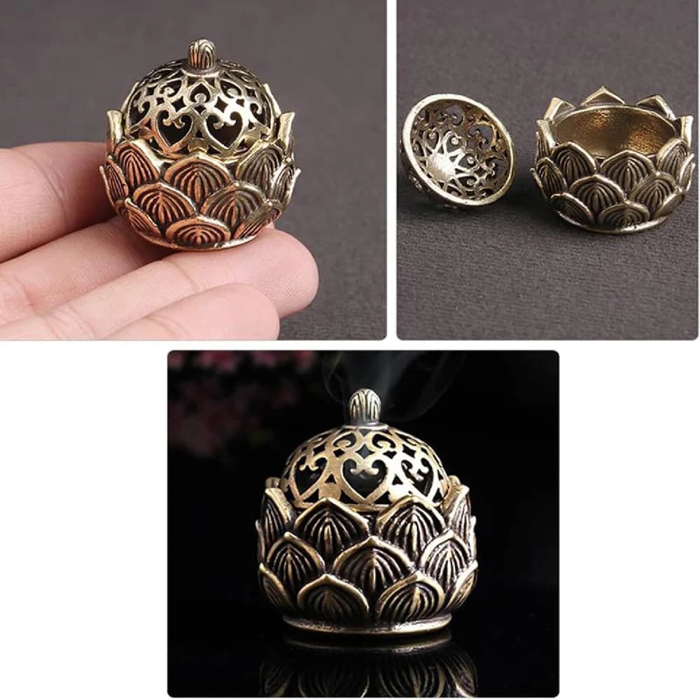 1 piece lotus incense door, small insulating cone burner, mini Zen decoration gift with Asian style lotus flower