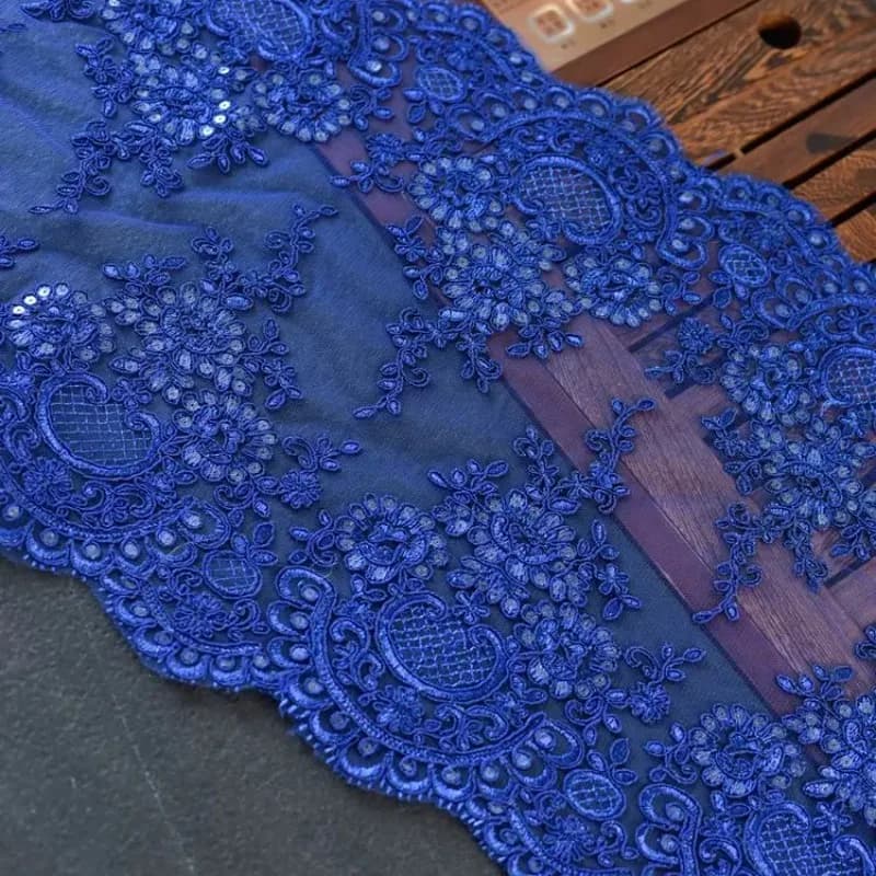 High Quality Multicolor Sequins Lace Fabric for Wedding Dress Bilateral Symmetrical Embroidery DIY Curtain Table Runner Material