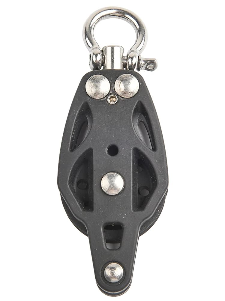 Blocco Girevole da 35mm con Becket per Attrezzatura Nautica, Accessori per Barche a Vela, Blocco Puleggia ad Alto Carico, Passacavo
