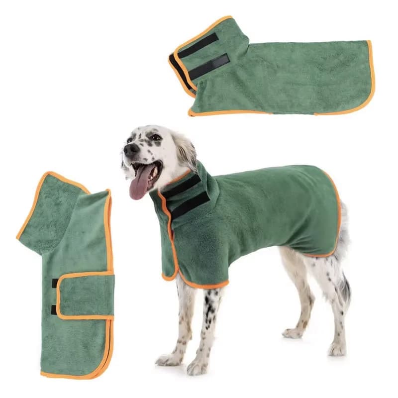 Super Absorbent Pet Towel Bathrobe for Large Dogs All-over Wrap Quick Drying Breathable Year-round Cleaning Dog Bathrobe Towels