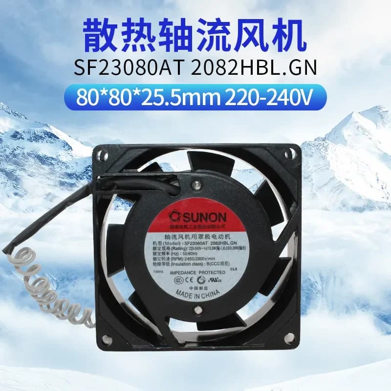 SUNON for SF23080AT 2082HBL.GN Cabinet Fan 80mm 8025 Ball Bearing 220V AC Axial Fan