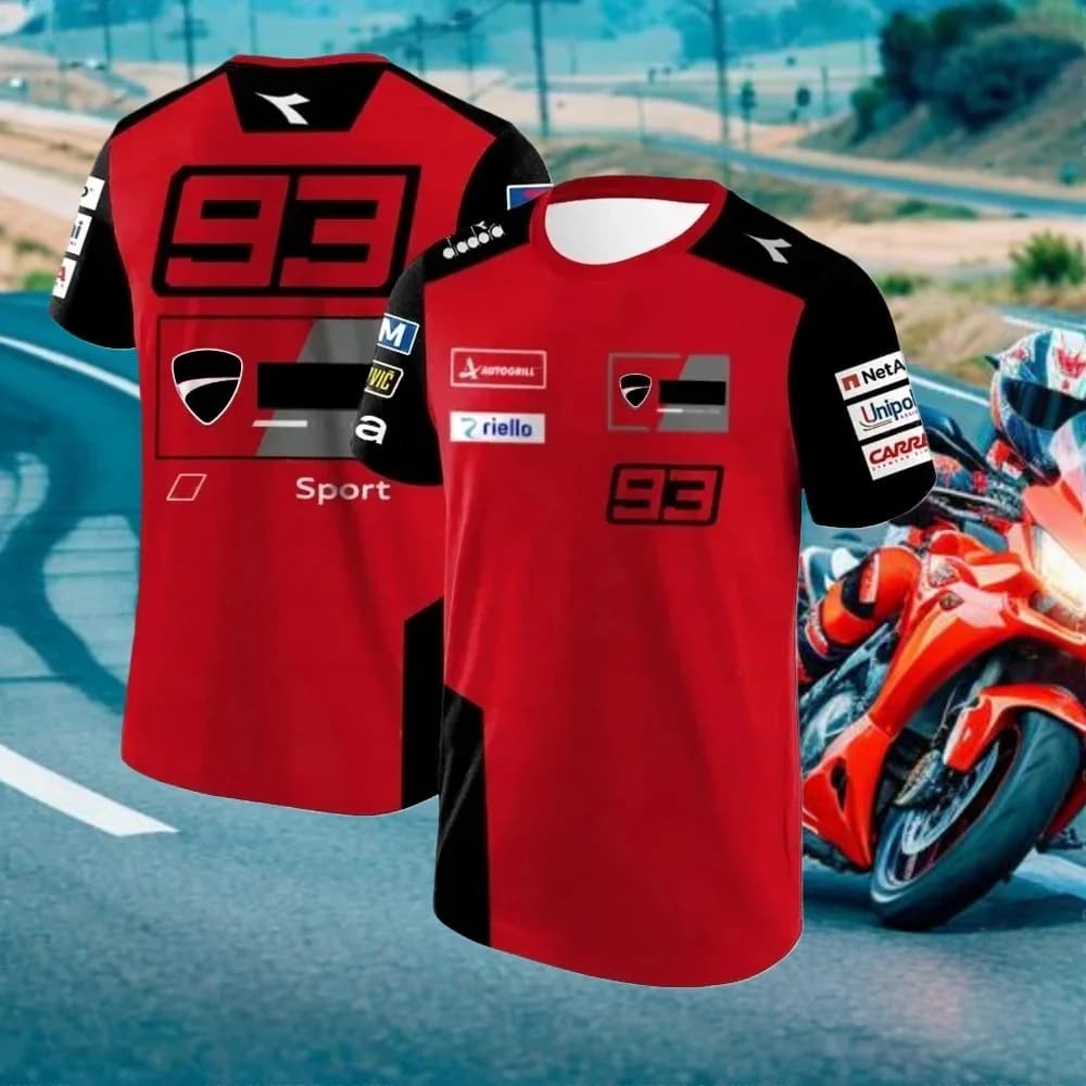 T-shirt Sportiva Estiva 25-26 Nuova Collezione per Adulti e Bambini, Traspirante ad Asciugatura Rapida per Appassionati di Moto, Abbinabile per Famiglie