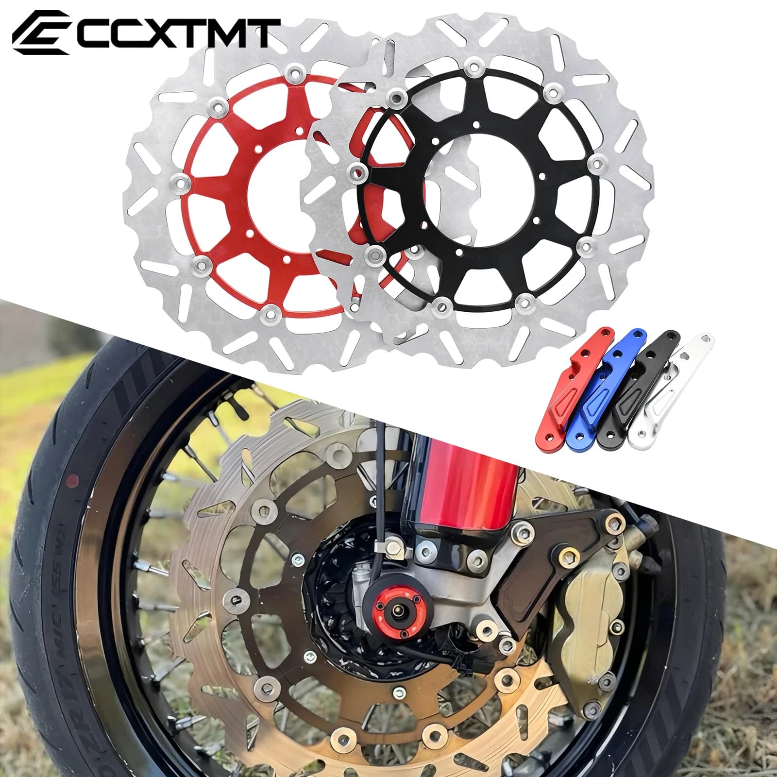 Motorcross 320 millimetri Anteriore Galleggiante Freno A Disco Pinza Adattatore Staffa Per Honda CR 125 CRF 250R 450R 250X 450X 450RX