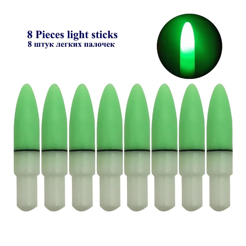8PCS Night Glow Stick Luminous Float Light Ocean Fishing Electric Bright Glow Light Stick Fishing Tools Accessories NO Battery