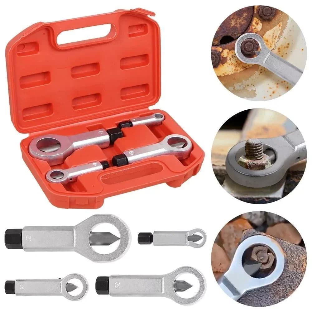 4 pz 9-27mm Dadi Splitter Cracker Strumenti Set Heavy Duty Dado Breaker Rimozione Ruggine Manuale Estrattore Strumenti Per Lavoratori Famiglie FAI DA TE