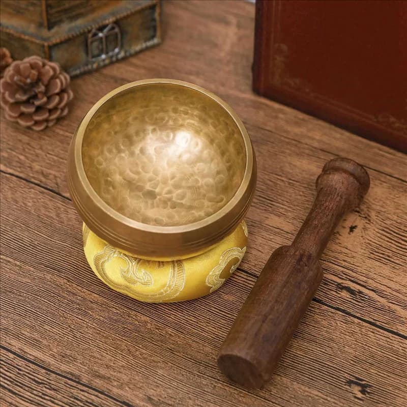 ABHT-3Pcs 3.2 Inch Tibetan Singing Bowl Zen Meditation Yoga Meditation Bowl Wooden Stick Cushion