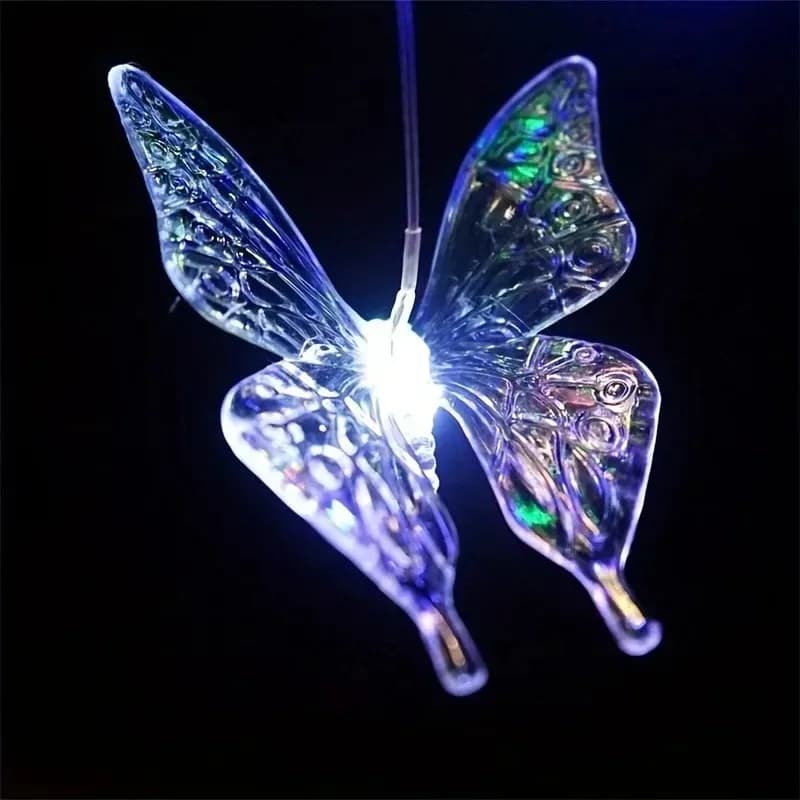 Solar Butterfly Wind Chimes Colorful LED Waterproof Outdoor Hanging Light Garden Patio Christmas Decor Unique Gift for Women