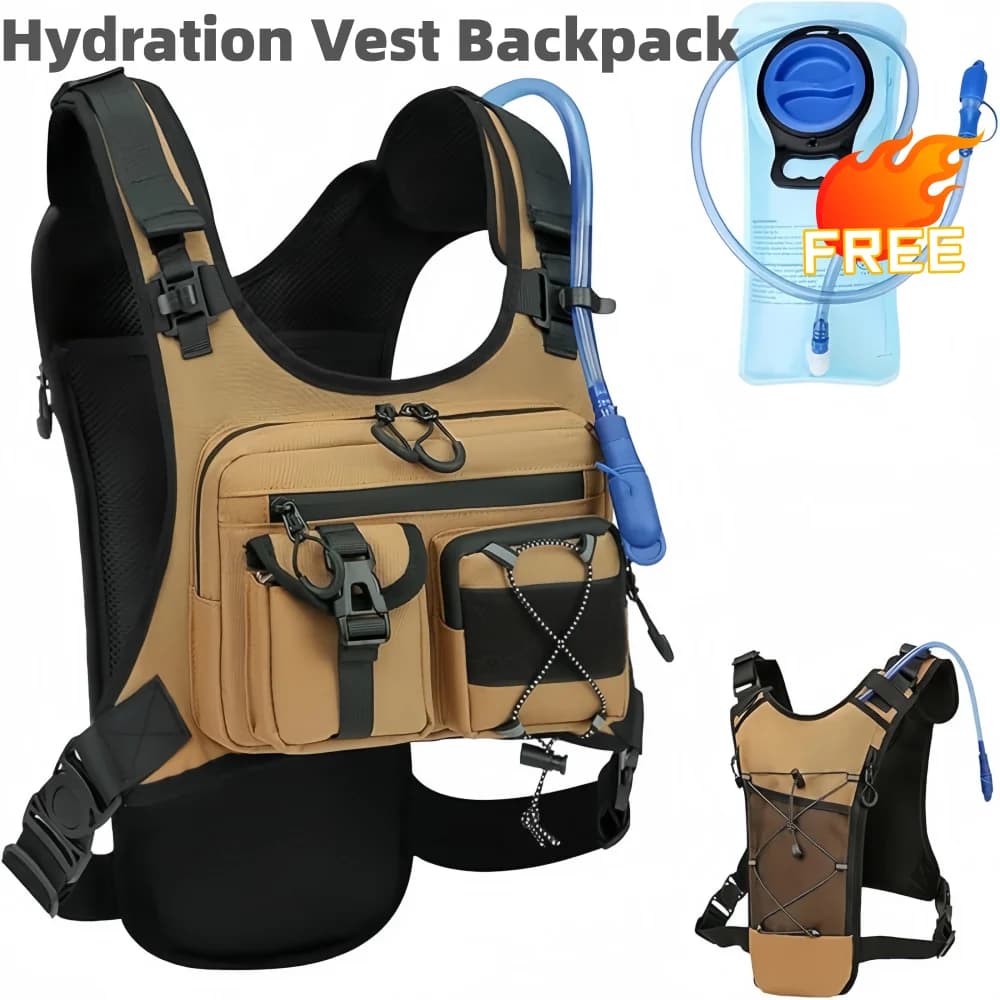 Borsa da petto leggera multifunzionale in tessuto Oxford Borsa da gilet da corsa resistente all'acqua Borsa da gilet idratazione Zaino tattico