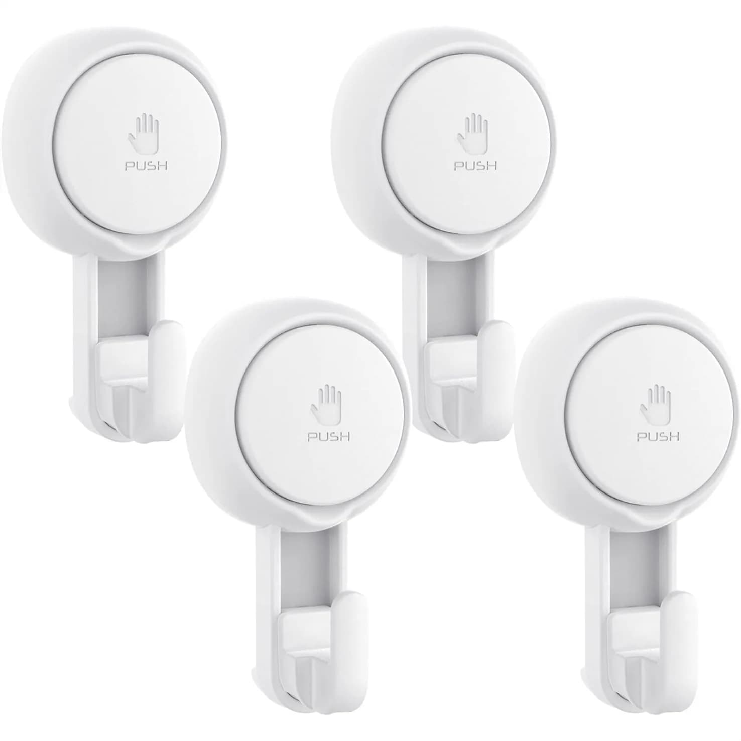 Ganci a ventosa per doccia per spugne, accappatoi, asciugamani, resistenti, confezione da 4, ganci a vuoto riutilizzabili per bagno e cucina
