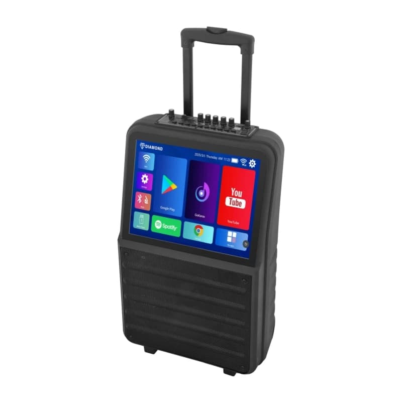 2025 Hot Sale 10'' Woofer 2-way 40W Power 2G/64G Android 12.0 Led Touch Screen 15.1 Inch Home Trolley Karaoke Machine with Songs