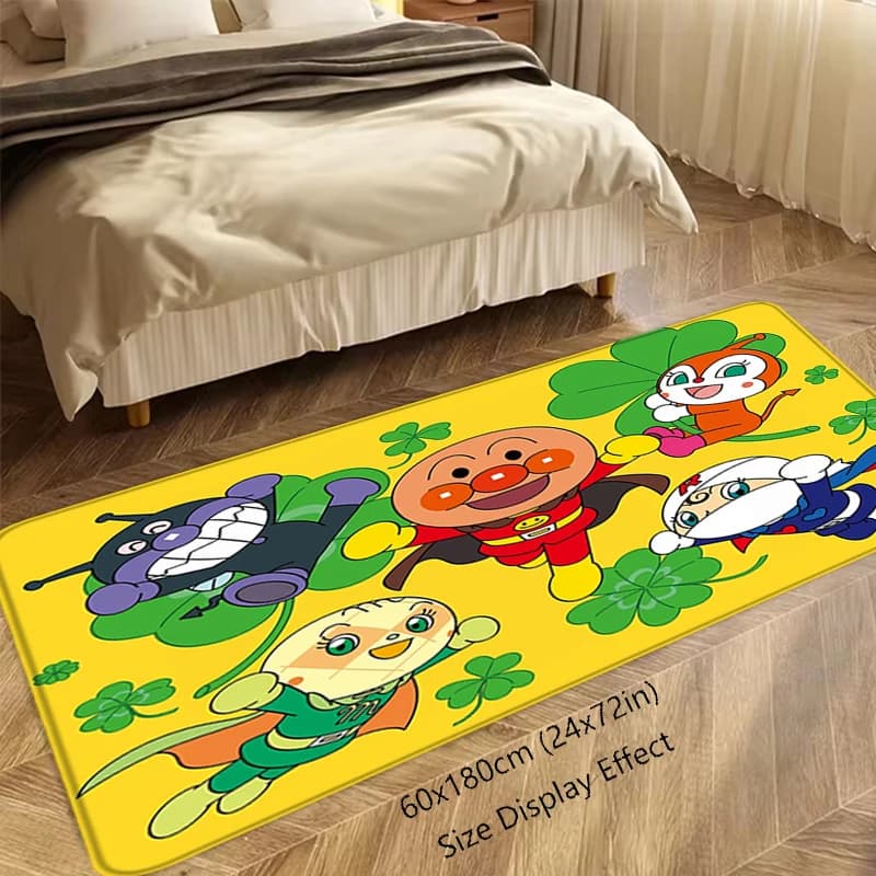 Foot Rug Welcome Floor Mat for Entryway Anpanman Cartoon Bathroom Hallway Carpet Kitchen Water Absorbed Rugs Fluffy Home Decor