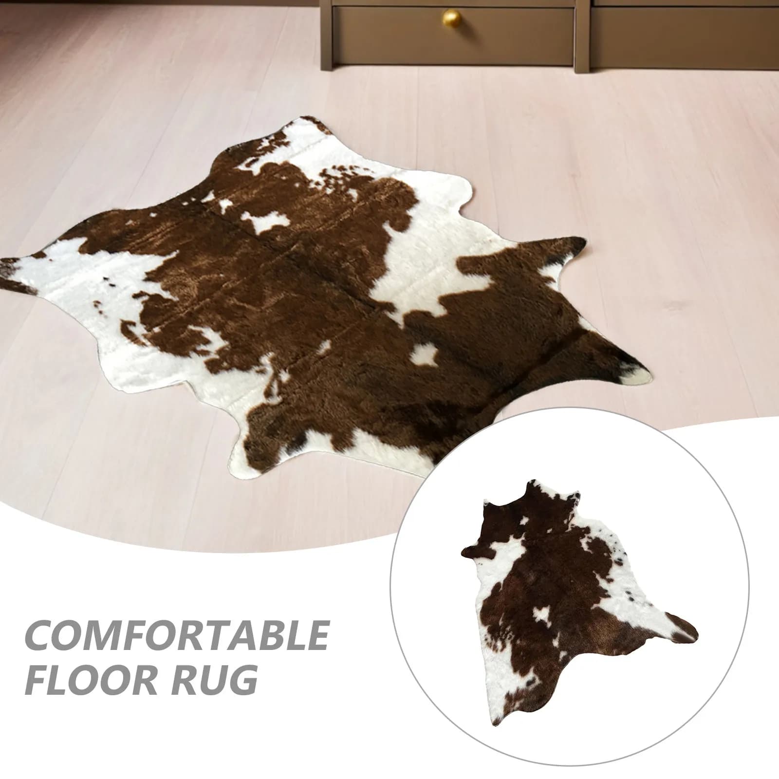 Floor Rug Artistic Cow Pattern Carpet for Living Room ornament Comfortable Cow Print Floor Rug Fluff Bedside Area Rug Floor Pad