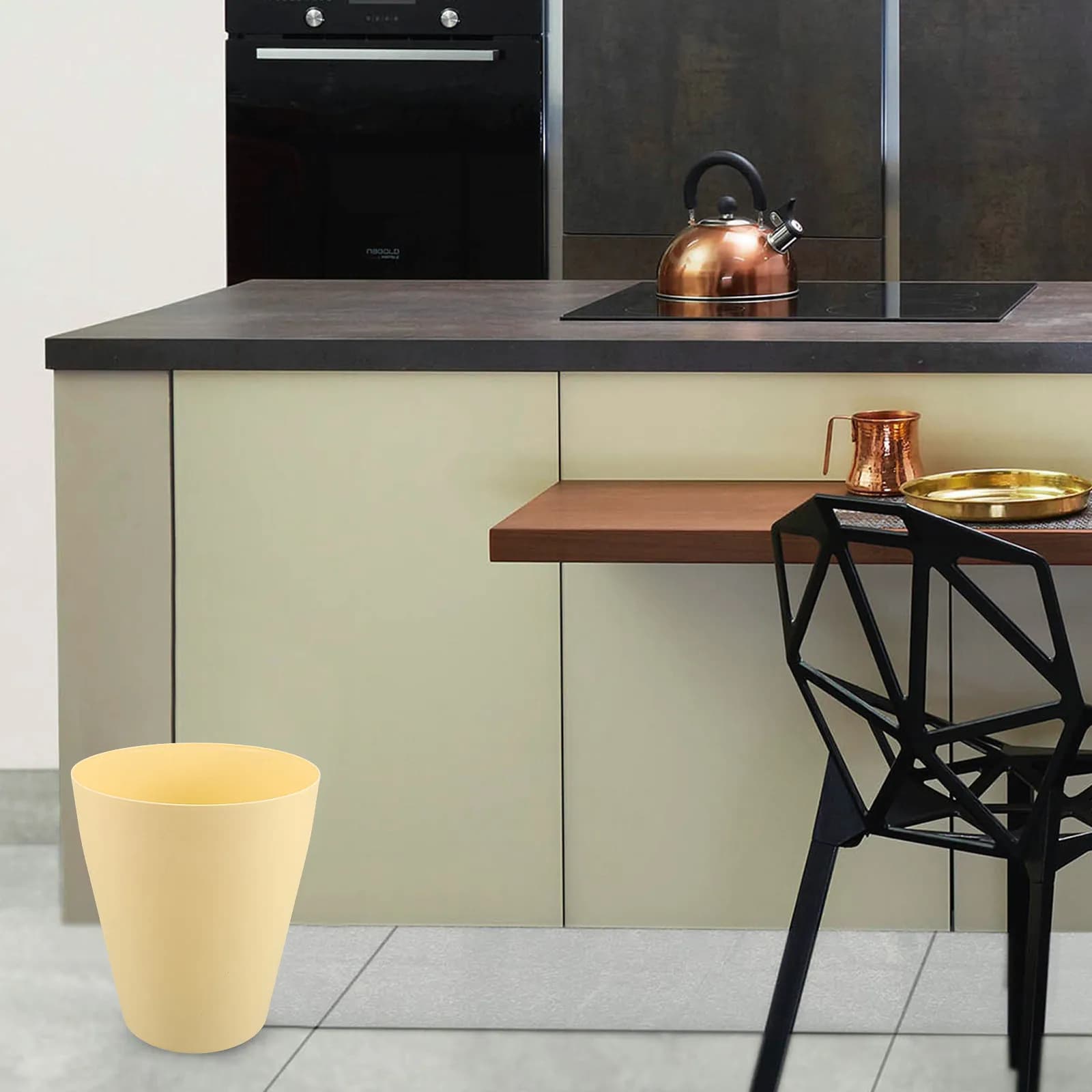 Cestino per Rifiuti in Plastica Moderno dal Design Minimalista per Casa, Cucina, Bagno, Camera da Letto, Ufficio - Elegante Contenitore per Spazzatura