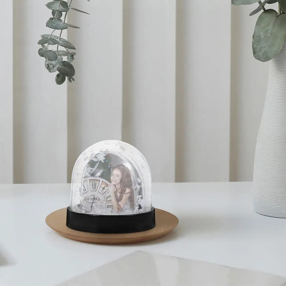 2Pcs Photo Snow Globe Craft Kit Clear Plastic Globe Frame Sublimation Paper Included Christmas DIY Gift Winter Home Decoration