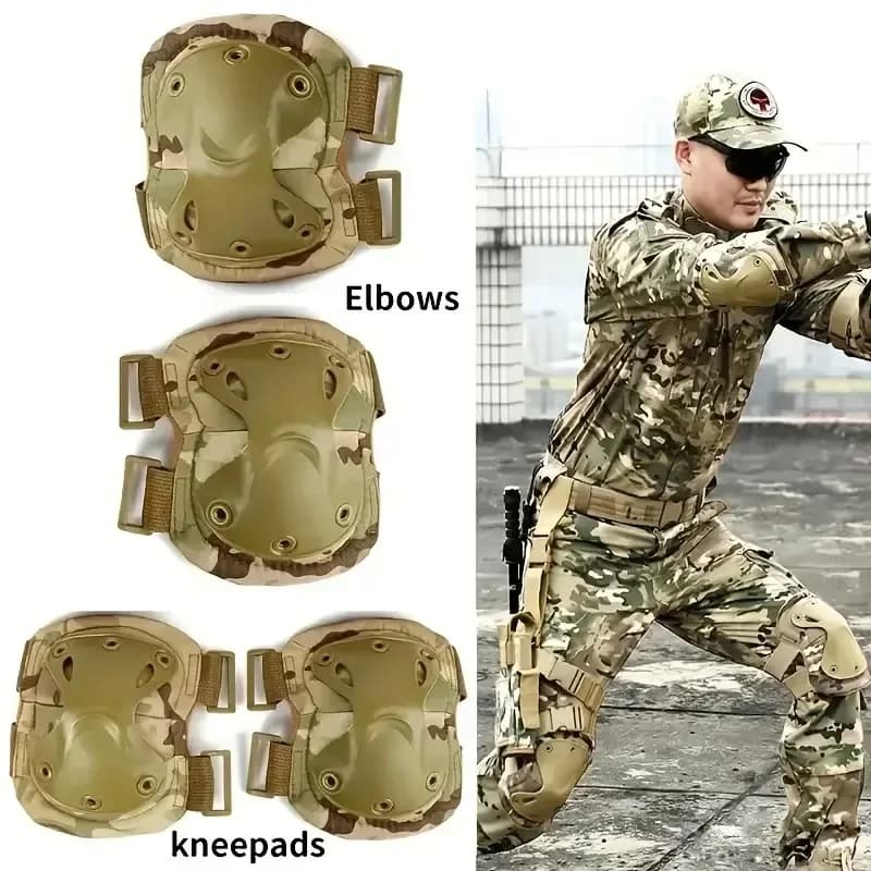 Ginocchiera tattica gomito CS protezione militare esercito Airsoft sport all'aria aperta caccia ginocchiera equipaggiamento di sicurezza ginocchiere protettive