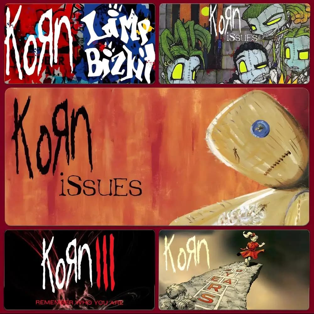 Tappetino per mouse Heavy Metal Band K-Korn, tappetino per mouse da gioco di grandi dimensioni con bordi cuciti, tappetino da scrivania ispessito per PC