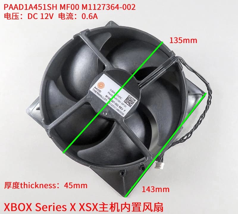Originale Per XBOX Serie X 4 Spille Dissipatore di Calore di Raffreddamento ventola Interna XBOX Serie x/s Controller di Gioco PSAD1A325SH MF00 PVA130F12M-P01