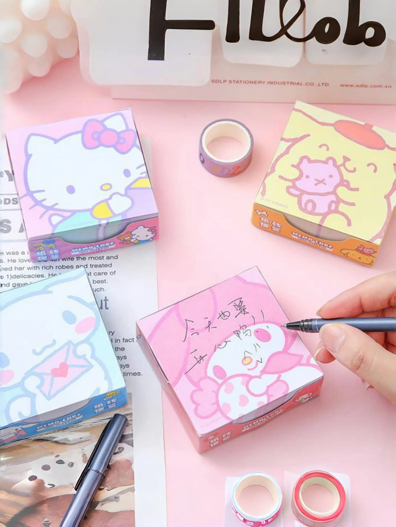 250 pagine di carta per appunti Melody Note, carta decorativa Kuromi Melody Cinnamoroll, articoli di cancelleria per donna