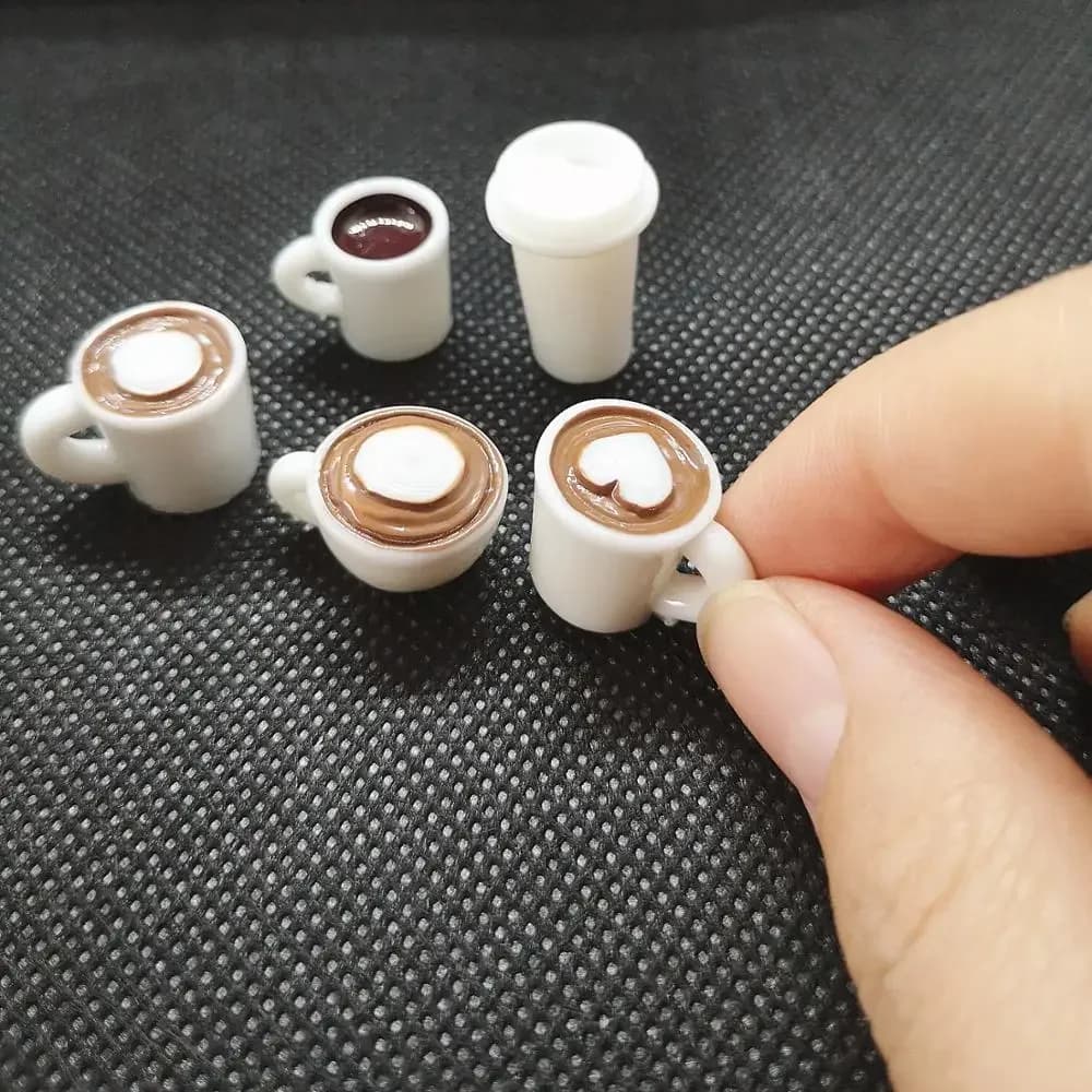 Mini tazza da caffè bianca da 10 pezzi per forniture di ciondoli Slime spedizione gratuita