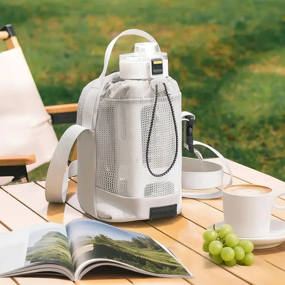 Borsa Portatile per Bottiglia d'Acqua con Tracolla Regolabile, Multifunzionale, Leggera, Custodia Protettiva, Porta Bottiglia d'Acqua
