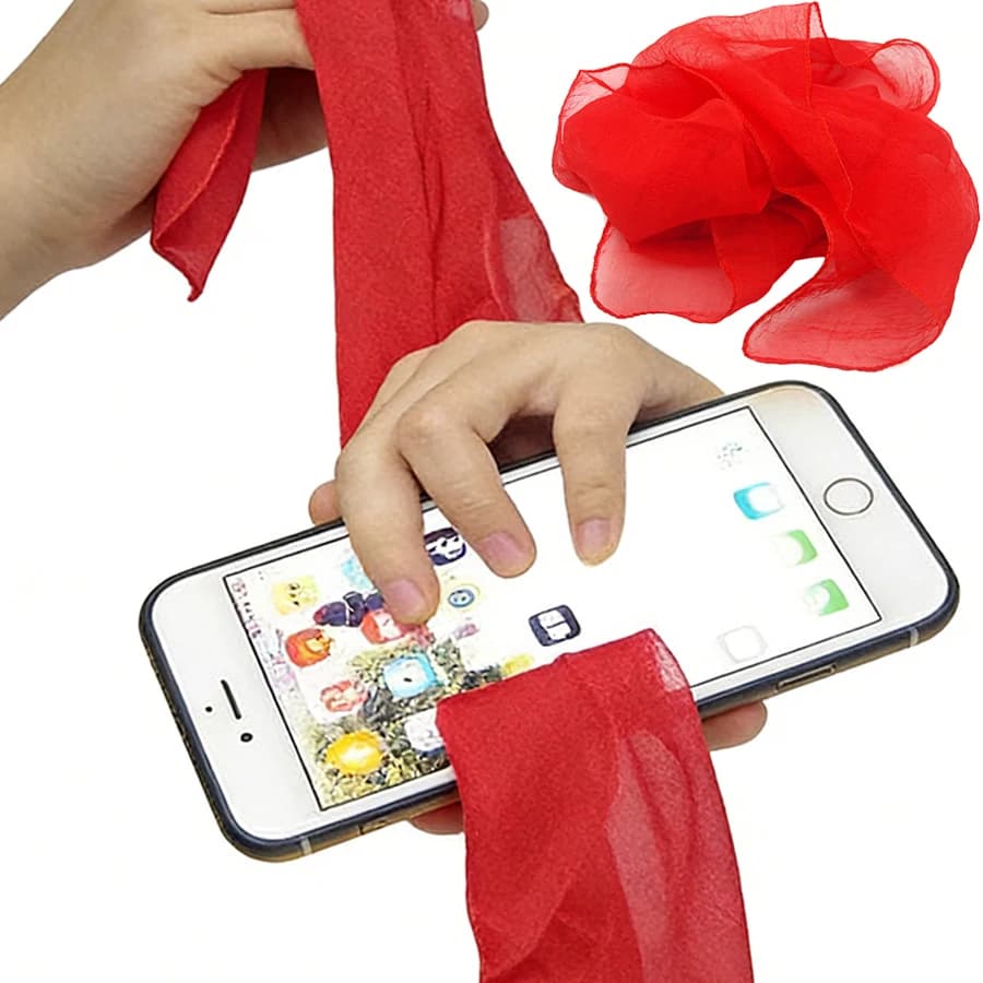 Trucco Magico con Sciarpa Attraverso il Telefono - Accessorio per Magia da Strada con Fogli di Plastica Trasparenti per Maghi e Artisti di Spettacolo