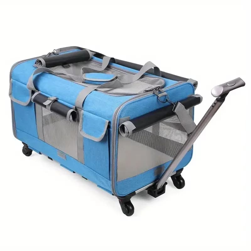 Extra Large Foldable Pet Trolley Case Detachable Dog Travel Carrier Bag Portable Cat Travel Bag with Wheels
