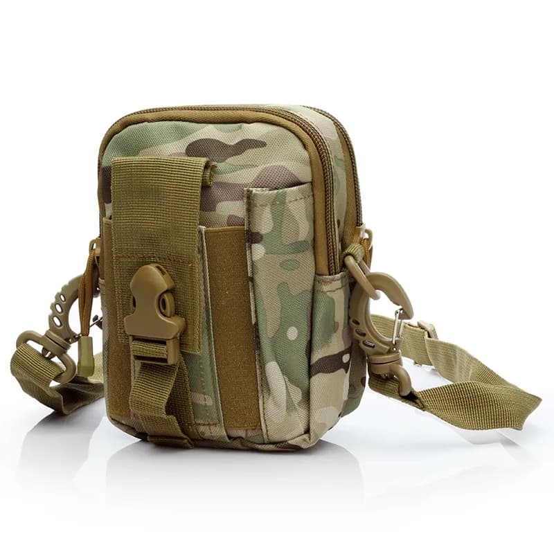 Men's Casual Waist Bag Zippered Waist Bag Tactical Travel Bag Outdoor Fishing Sports Waist Bag for Mobile