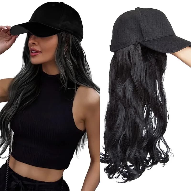 Nuova parrucca da donna con onde grandi, cappello alla moda per capelli lunghi, in fibra sintetica resistente alle alte temperature