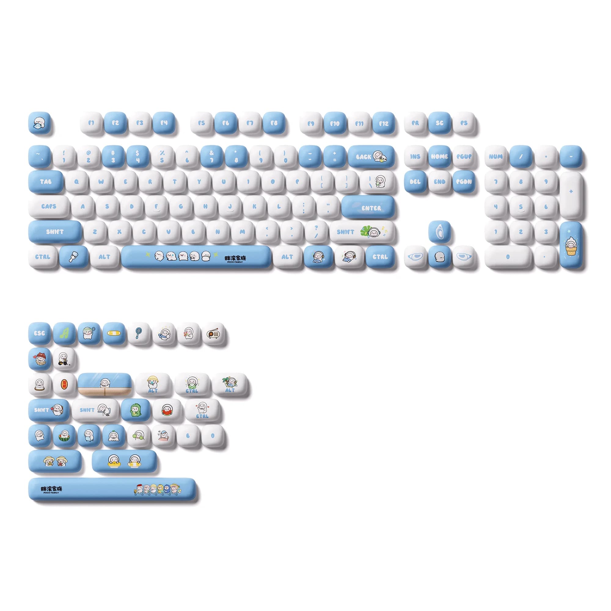 Akko 136 tasti Set di copritasti Tema animale carino Copritasti PBT sublimazione del colore MOG Profilo Copritasti Kawaii per tastiera meccanica personalizzata