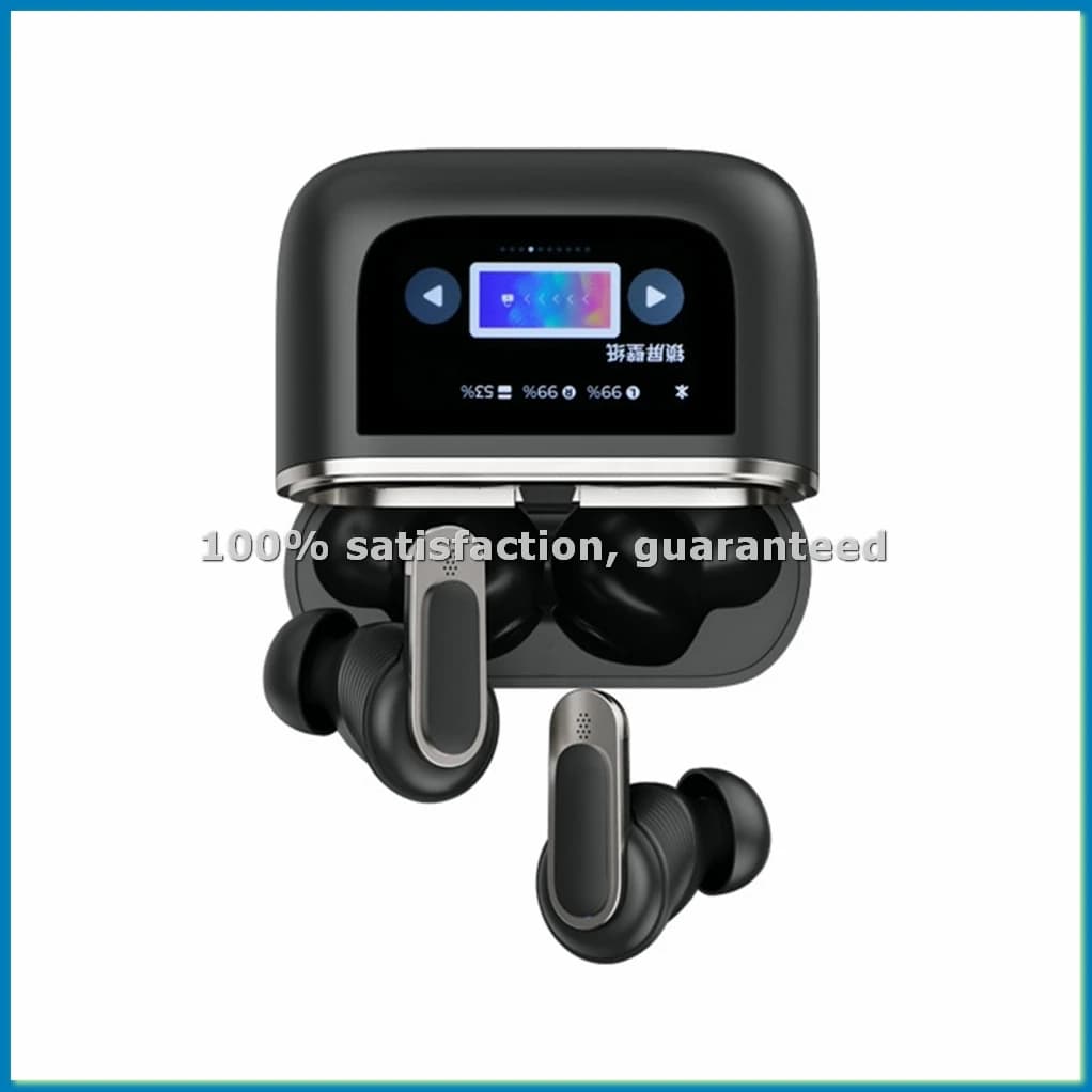 Wireless In-Ear V8 Headphones with ANC Rumor Cancellation, Touch Screen Controls, Black-ABWO Headphones
